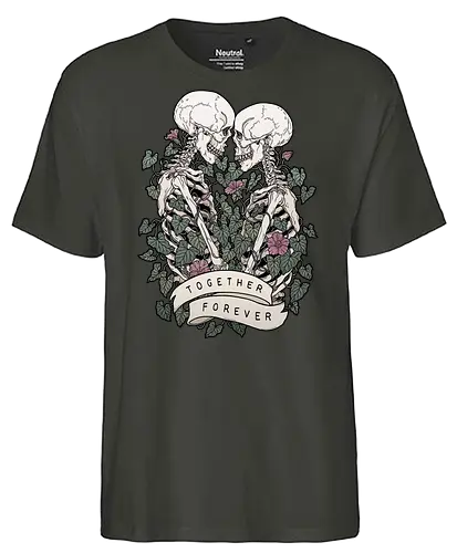 Together Forever - love, Skelett, skull - Fairtrade T-Shirt