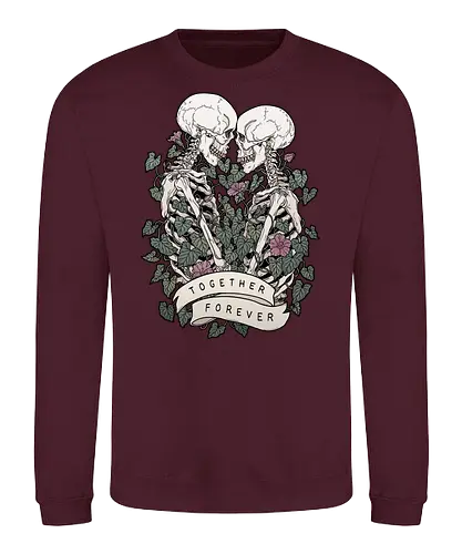 Together Forever - love, Skelett, skull - Sweatshirt
