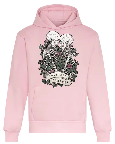 Together Forever - love, Skelett, skull - Heavyweight Hoodie