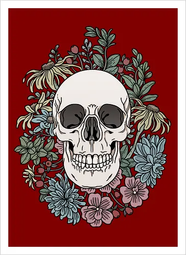 Skull & Flowers