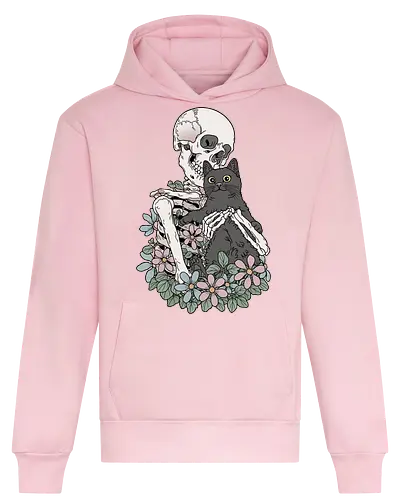You & Me, Cat! - Katze, Katzenliebe, Skelett - Heavyweight Hoodie
