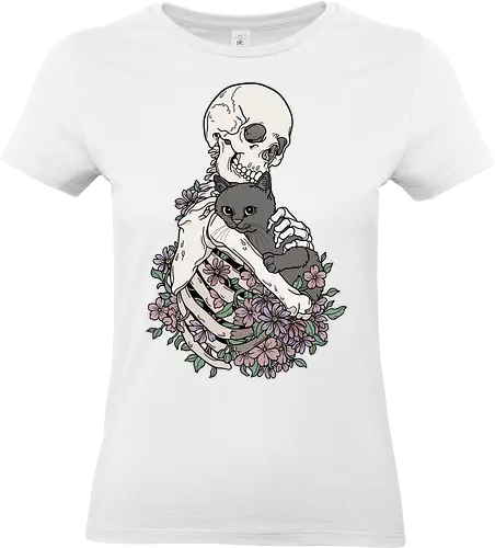 Cuddle Cat - Katzenliebe, Schwarze Katze, Skelett - Standard T-Shirt (Women)