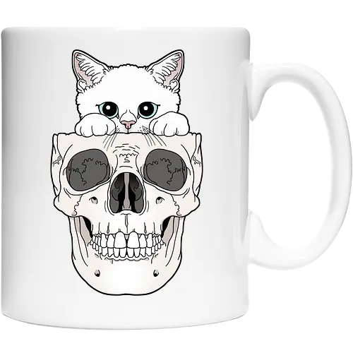 White Kitty & Skull
