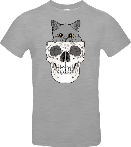 Grey Kitty & Skull