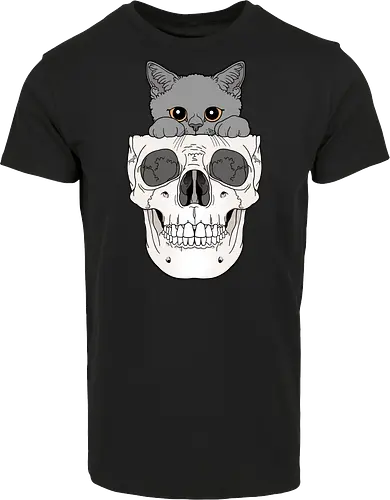 Grey Kitty & Skull