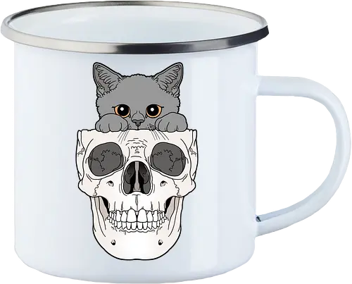 Grey Kitty & Skull