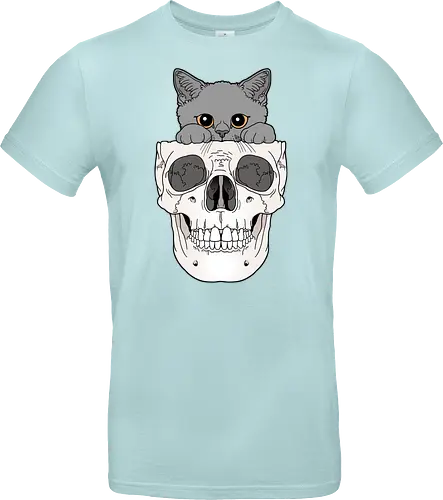 Grey Kitty & Skull