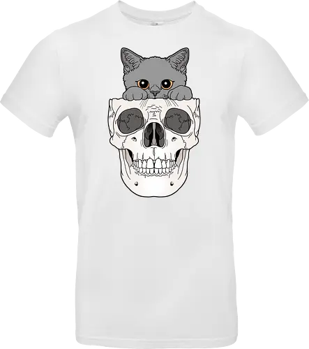 Grey Kitty & Skull