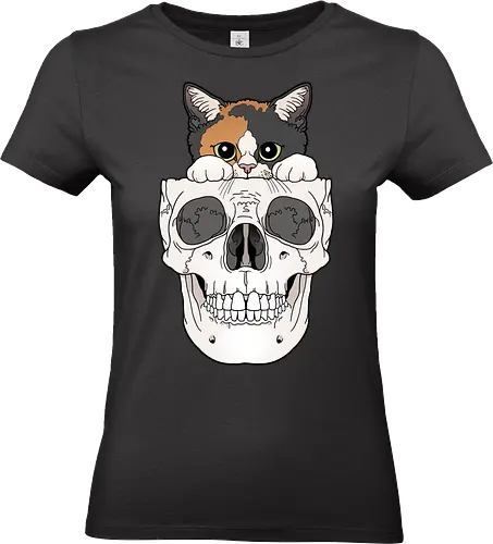 Calico Kitty & Skull - Calico, Katze, Skelett - Standard T-Shirt (Women)