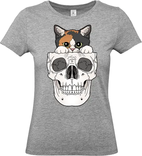 Calico Kitty & Skull - Calico, Katze, Skelett - Standard T-Shirt (Women)