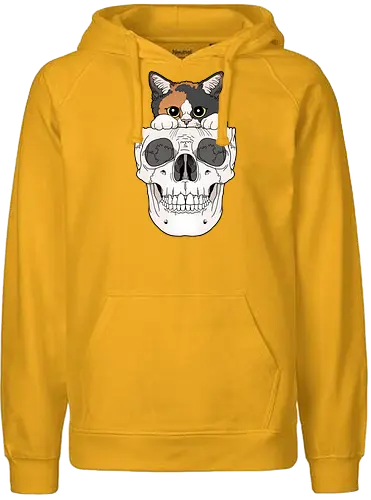 Calico Kitty & Skull - Calico, Katze, Skelett - Fairtrade Hoodie