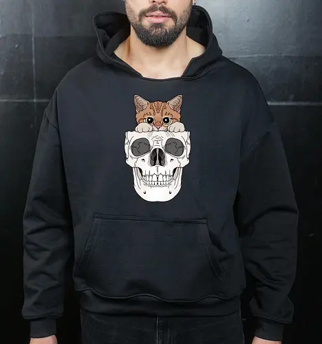 Orange Kitty & Skull