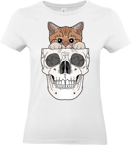 Orange Kitty & Skull - Katze, Schädel - Standard T-Shirt (Women)