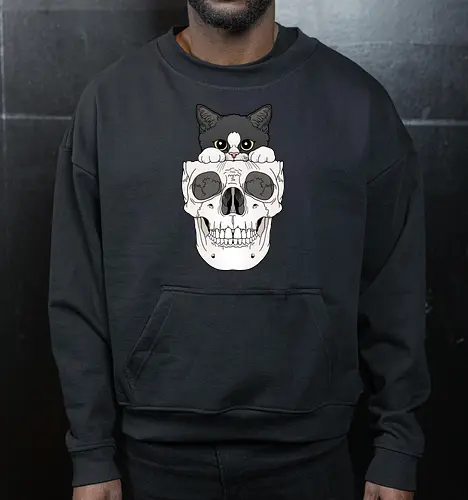 Tuxedo Kitty & Skull