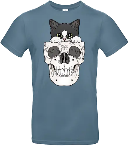 Tuxedo Kitty & Skull - Tuxedo, Tuxedokatze, Skull - Standard T-Shirt