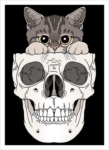 Tabby Kitty & Skull