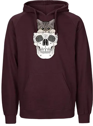 Tabby Kitty & Skull - Tabbykatze, Kätzchen, cute - Fairtrade Hoodie
