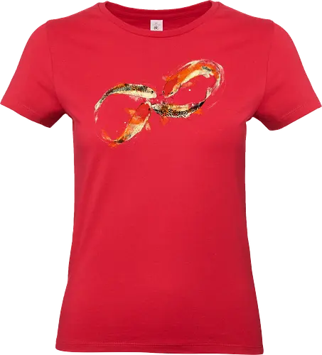 Infinity Kois - japanese kois, infinity, mathematics, watercolor, painting, science, nature, science and nature - Standard T-Shirt (Women)