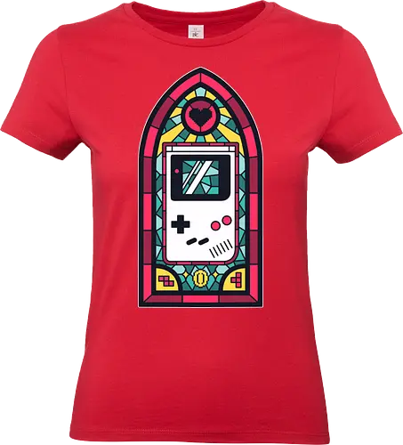 8bits stained glass - videogames, console, retro, retro gaming, gameboy, 90s, pixel, pixel art, stained glass - Standard T-Shirt (Women)