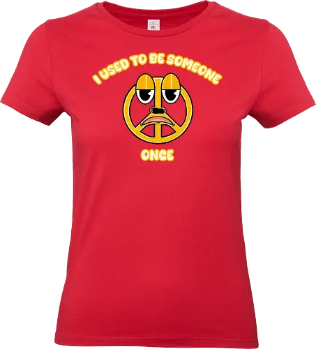 Peace Sign Used to Be Someone (Das Peace-Zeichen War Einmal Jemand) - Friedenssymbol, Sarkasmus, sarkastisch, schwarzer Humor, Cartoon-Design, gelbes Symbol, lustige Illustration, spielerisches Design, nachdenkliche Kunst, außergewöhnlich, offbeat, lustig, Ironie, symbolische Kunst, Humorliebhaber, schrullig, Statement-Kunst, einzigartiger Stil, frech, witziges Design, Peace sign, peace symbol - Standard T-Shirt (Women)