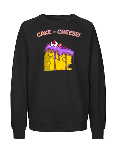 Cake-Cheese! (Kuchen Käse) - Kuchen Käse, Käsekuchen, Käsehumor, süße Leckereien, Foodie Spaß, originelles Design, lustige Kunst, Dessertliebhaber, Humor für Foodies, süßer Spaß, Naschkatzen, kreatives Essen, lustige Designs, Käseliebhaber, Essenstrends, skurriler Humor, originelle Geschenkidee, Liebhaber süßer Snacks, Kuchenfans, Käsewitz, cheese cake, cheese - Fairtrade Sweatshirt