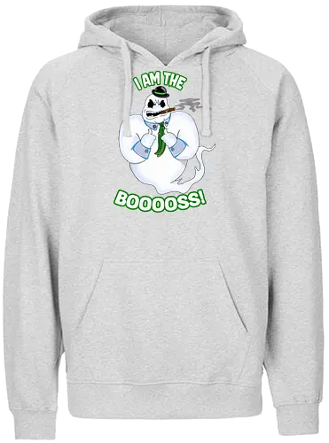 The Booss! (Der Booss!) - Geistwitz, Halloweenhumor, gruseliger Anführer, Horrorliebhaber, Süßes oder Saures, lustiges Geist-Design, Boo-Witz, Spuk-Saison, Chef der Gespenster, Scherzdesign, lustiger Grusel, Cartoon-Geist, Geisterhumor, Humorvolle Geister, Halloweenliebhaber, unheimlicher Spaß, skurriler Humor, Chef-Witz, Halloween-Tipp, trickreiche Geister, ghost, halloween, horror, funny, wordplay, boss, gangster, gang, gangsta - Fairtrade Hoodie