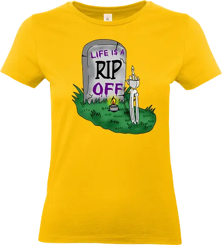 RIP Off  - sarkasmus, sarkastisch, Grab, RIP, Skelett, Hand, Mittelfinger, spray, Tot, schwarzer Humor, düster, Horror, okkult, Macabre, Graffiti, Graffiti-Kunst, alternative Stimmung, rebellisch, irre, Grusel, schwarze Kleidung, goth, gothic, wiccan - Standard T-Shirt (Women)