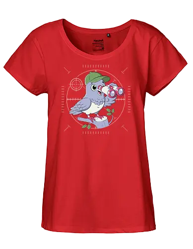 human Detected - pigeon, bird, humor, fun, pee, poop, funny - Fairtrade Girl Shirt