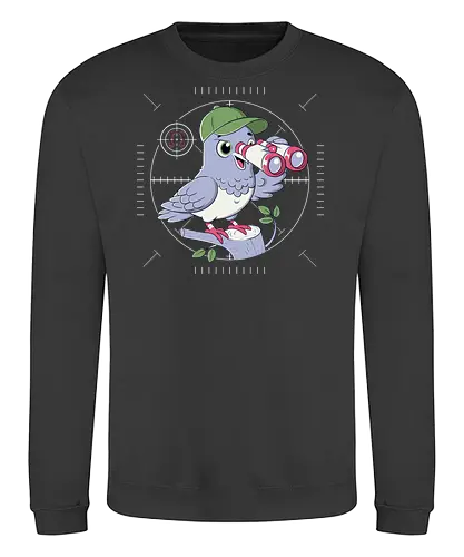 human Detected - pigeon, bird, humor, fun, pee, poop, funny - Sweatshirt