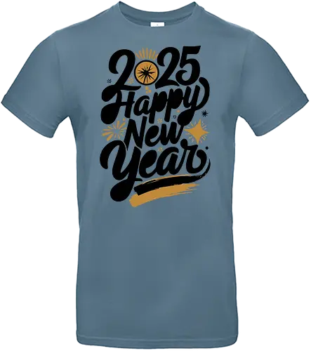 2025 Happy New Year - new year, 2025, celebration, festive, gold, stars, bursts, elegance - Standard T-Shirt