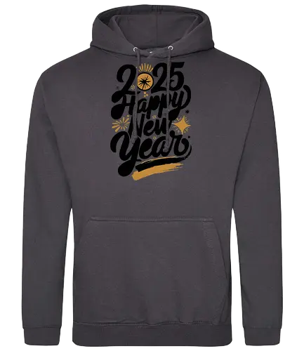 2025 Happy New Year - new year, 2025, celebration, festive, gold, stars, bursts, elegance - Standard Hoodie