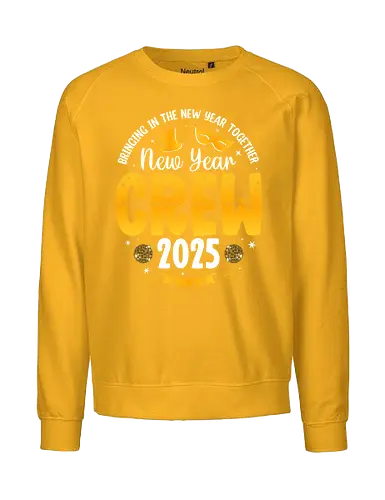 New Year Crew 2025 - new year, celebration, 2025, party, festive, mask, stars, confetti, disco balls - Fairtrade Sweatshirt