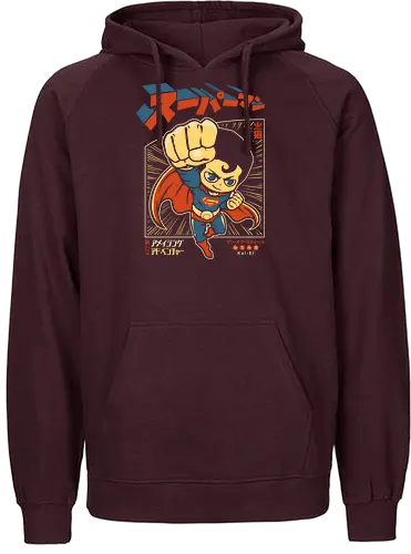 Suupaaman - sups, superhero, comic book, comic magazine, cartoon, chibi, cute, anime, japanese, manga, japan - Fairtrade Hoodie