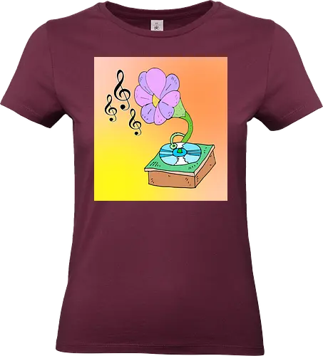 Music Blossom (Musikblüte) - Musik, Blüte, Grammophon, erblühen, surreal, Harmonie, Kunststil, Blume, vintage, künstlerisch, Klang, Anblick, Sinnen, Sinfonie, kreativ, floral, retro, einzigartig, Design, elegant - Standard T-Shirt (Women)