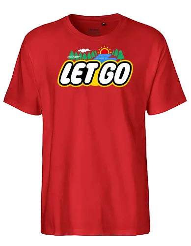 Let Go - toys, vintage, nature, go outdoors, outdoor, forest, woods, adventure, bricks, building - Fairtrade T-Shirt