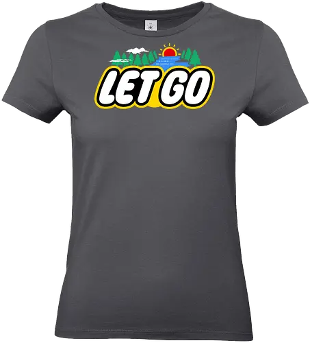 Let Go - toys, vintage, nature, go outdoors, outdoor, forest, woods, adventure, bricks, building - Standard T-Shirt (Women)
