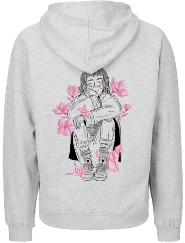 Sakura Girl - BackPrint - Japan, Japanlover, sakura, hanami, cherryblossom - Fairtrade Hoodie