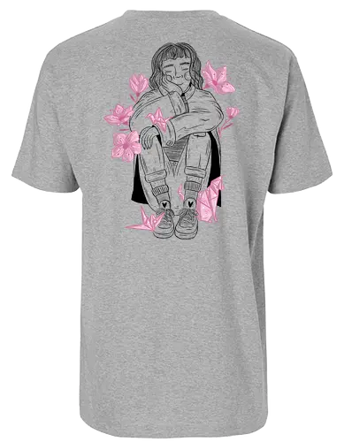 Sakura Girl - BackPrint - Japan, Japanlover, sakura, hanami, cherryblossom - Fairtrade T-Shirt