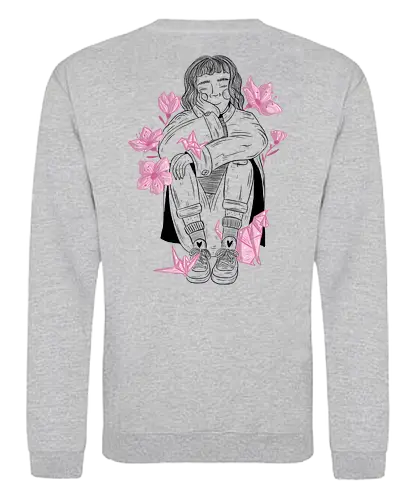 Sakura Girl - BackPrint - Japan, Japanlover, sakura, hanami, cherryblossom - Sweatshirt
