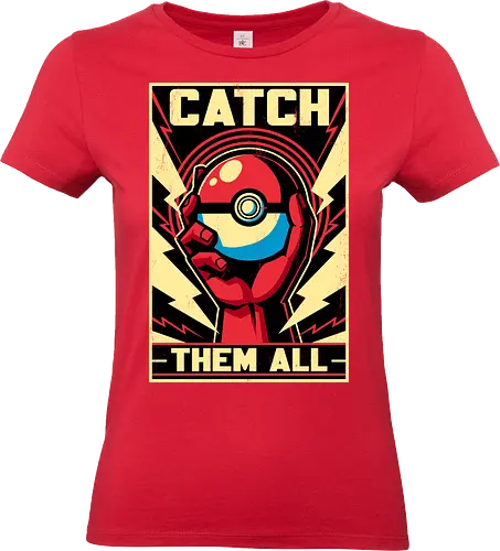 Catch Them  - Pocket, pokemon go, lightning, Mouse, poster, classic, retro, vintage, game, video game, Retro Advertising, Retro Publicity, pet, adventure, fantasy - Standard T-Shirt (Women)