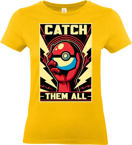 Catch Them  - Pocket, pokemon go, lightning, Mouse, poster, classic, retro, vintage, game, video game, Retro Advertising, Retro Publicity, pet, adventure, fantasy - Standard T-Shirt (Women)