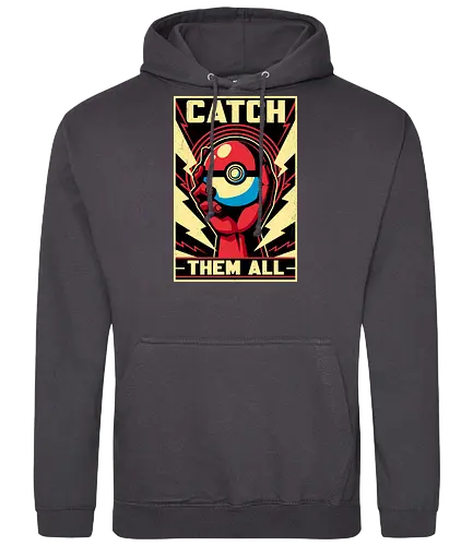 Catch Them  - Pocket, pokemon go, lightning, Mouse, poster, classic, retro, vintage, game, video game, Retro Advertising, Retro Publicity, pet, adventure, fantasy - Standard Hoodie