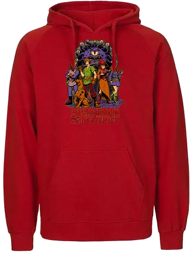 Dungeons and Mysteries - Scooby Gang, Scooby-doo, Scooby, Mystery, Mystery Machine, The Mystery Machine, Vintage, Retro Vintage, Retro, Animation, Tv Show, Rpg, Role-play, Role-playing, Dungeon Master, Pen and Paper, Pen and paper, Dungeon, Dark Fantasy, Fantasy, Adventure, Pen and Paper, D20, Beholder, Wizard, Knight, Warrior, Archer - Fairtrade Hoodie