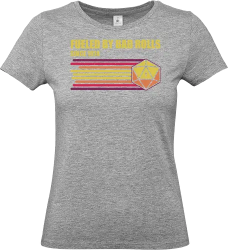 RPG Vintage - Fueled by Bad Rolls - retro, vintage, fantasy, quest, adventure, rpg, Pen and Paper, d20, Pen and paper, dungeon master, role playing game, tabletop, game master, critical role, critical, critical hit, game - Standard T-Shirt (Women)