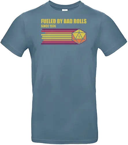 RPG Vintage - Fueled by Bad Rolls - retro, vintage, fantasy, quest, adventure, rpg, Pen and Paper, d20, Pen and paper, dungeon master, role playing game, tabletop, game master, critical role, critical, critical hit, game - Standard T-Shirt