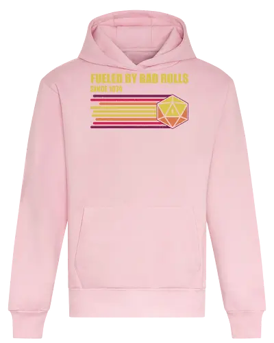 RPG Vintage - Fueled by Bad Rolls - retro, vintage, fantasy, quest, adventure, rpg, Pen and Paper, d20, Pen and paper, dungeon master, role playing game, tabletop, game master, critical role, critical, critical hit, game - Heavyweight Hoodie