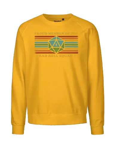 RPG Vintage - Proud Member Bad Roll - retro, vintage, fantasy, quest, adventure, rpg, Pen and Paper, d20, Pen and paper, dungeon master, role playing game, tabletop, game master, critical role, critical, critical hit, game - Fairtrade Sweatshirt