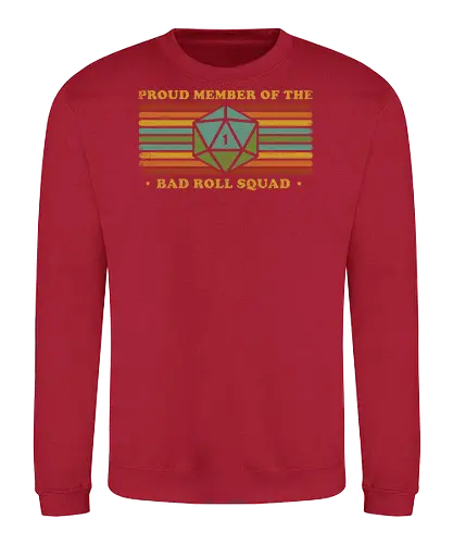RPG Vintage - Proud Member Bad Roll - retro, vintage, fantasy, quest, adventure, rpg, Pen and Paper, d20, Pen and paper, dungeon master, role playing game, tabletop, game master, critical role, critical, critical hit, game - Sweatshirt