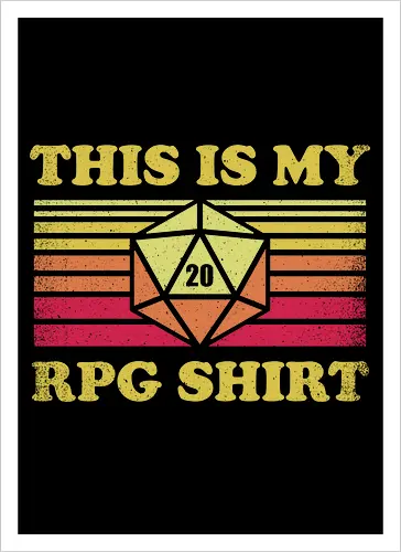 RPG Vintage - This is my RPG Shirt - retro, vintage, fantasy, quest, adventure, rpg, Pen and Paper, d20, Pen and paper, dungeon master, role playing game, tabletop, game master, critical role, critical, critical hit, game - Artprint