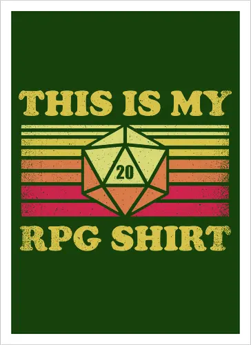RPG Vintage - This is my RPG Shirt - retro, vintage, fantasy, quest, adventure, rpg, Pen and Paper, d20, Pen and paper, dungeon master, role playing game, tabletop, game master, critical role, critical, critical hit, game - Artprint